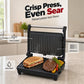 Elektrisk smörgåspress och paninimaskin med 180-graders platt grill