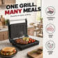 Elektrisk smörgåspress och paninimaskin med 180-graders platt grill