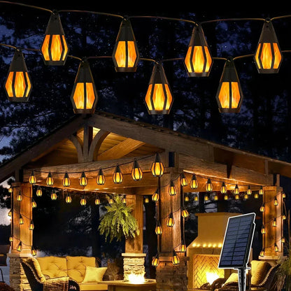 🔥 50% RABATT! ☀️ IP65 Solar-LED-Lichterkette – Flammenoptik, Wasserdicht, 360° Abstrahlwinkel & Perfekt Für Garten, Hof & Camping 🏕️