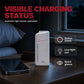 Bärbar nödladdare för mobiltelefoner – powerbank som drivs med AA-batterier och har en LED-ficklampa