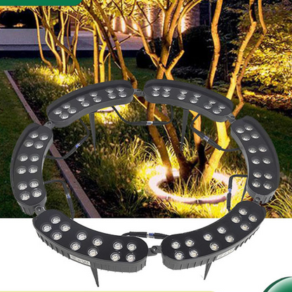 📢📢50% RABATT NU!! ⏰Solardrivet Ringformat Trädbelysning – Vädertålig Utomhusstrålkastare för Träd, Stolpar och Trädgård