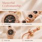 Elegant damklocka med strass och blommig bezel
