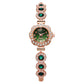 Elegant damklocka med strass och blommig bezel