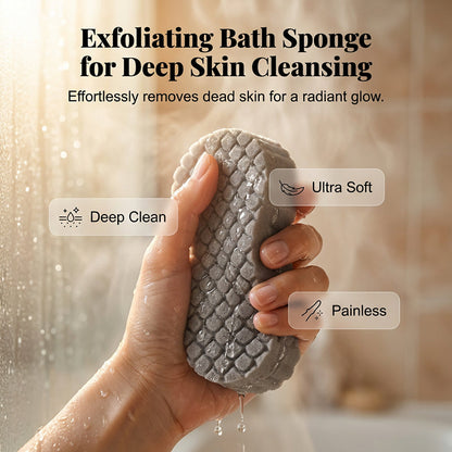 Dubbelsidig exfolierande badsvamp