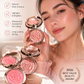 Flower Knows Strawberry Rococo Embossed Blush, matt puderrouge i nyansen Mauve Berry Rose för kinderna, ansiktsmakeup som går att bygga upp och blanda ut