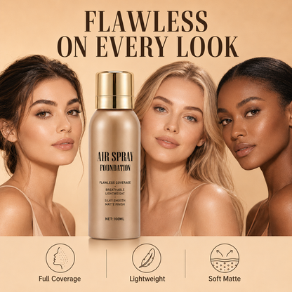 💄✨ 50 % RABATT! Air Spray Foundation – felfri, full täckning, vattenfast & svettbeständig.