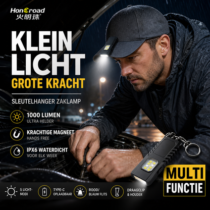 🔦 Mini-LED-nyckelringsficklampa ✨ Kraftfull USB-uppladdningsbar ficklampa | 🧲 Magnetisk arbetslampa | 🧢 Kepslampa | 🚶 Nattbelysning | ⚡ Multifunktionell nödbelysning för utomhusbruk