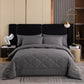🛏️✨ 3-delat Vadderat Täckset med Örngott – Mjuk Molnlik Komfort & Elegant Diamantquiltning