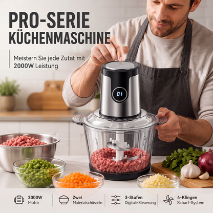 🥩 57 % rabatt! Elektrisk köttkvarn och matberedare – 2000 W effekt, finfördelar på några sekunder! 🔪 För kött och grönsaker, smart styrning, rostfritt stål ⚡