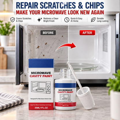 🔥50% RABATT NU! Högblank vit reparationsfärg för mikrovågsugn, med inbyggd pensel 🧑‍🍳🎨✅💥