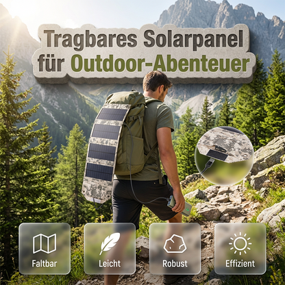Bärbar solpanel för utomhusäventyr