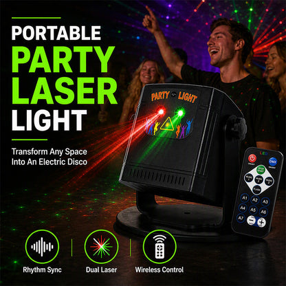 Uppladdningsbar partylaserlampa med fjärrkontroll