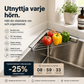 Förvaringshylla i rostfritt stål för hörn diskbänk