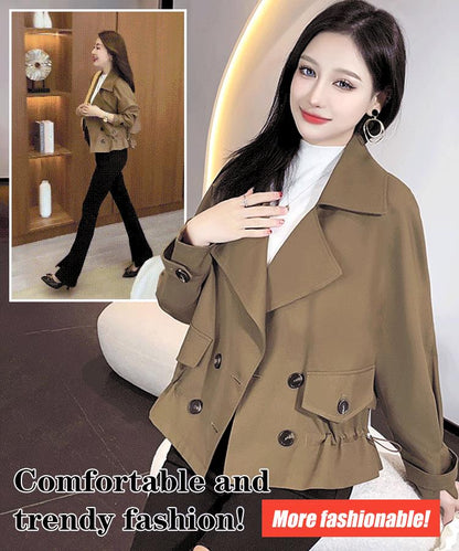 Kort mode trenchcoat i koreansk stil