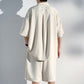 Cool Ice Silk 2-delad kortärmad skjorta och shorts för män